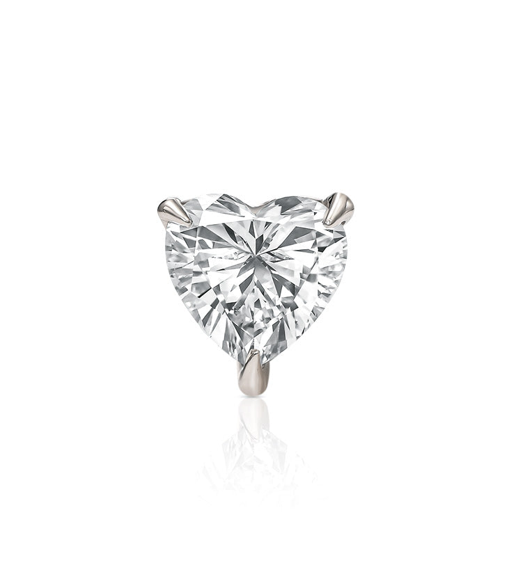 HEART SHAPE LAB DIAMOND PIERCING LABRET 0.75CT
