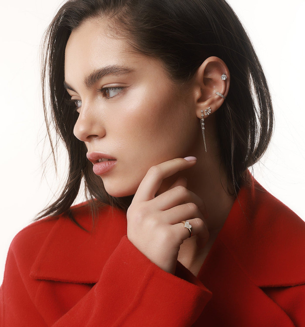 HEART SIGNET DIAMONDS PINKY RING