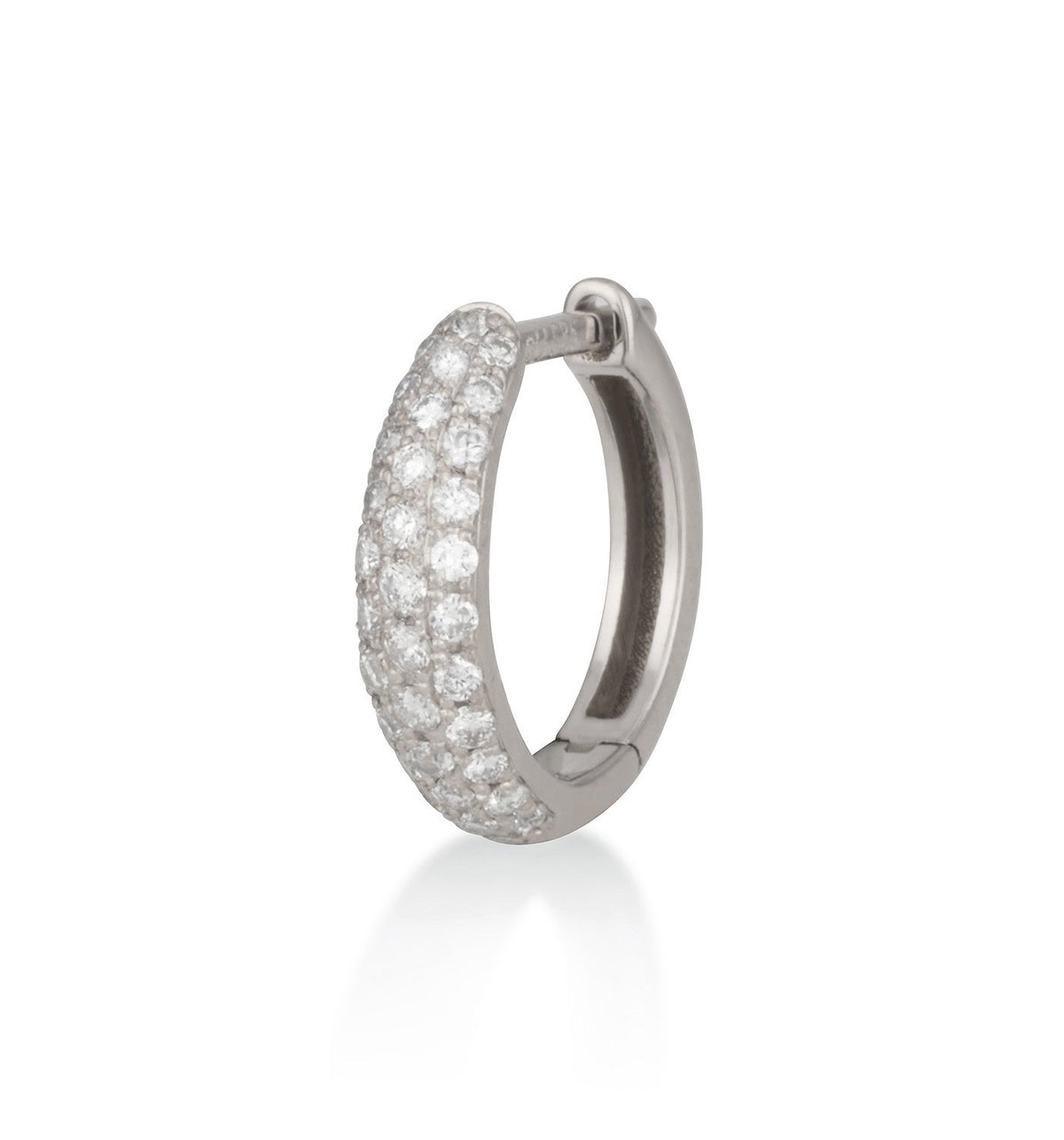PUFFE DIAMONDS HUGGIE HOOP EARRING