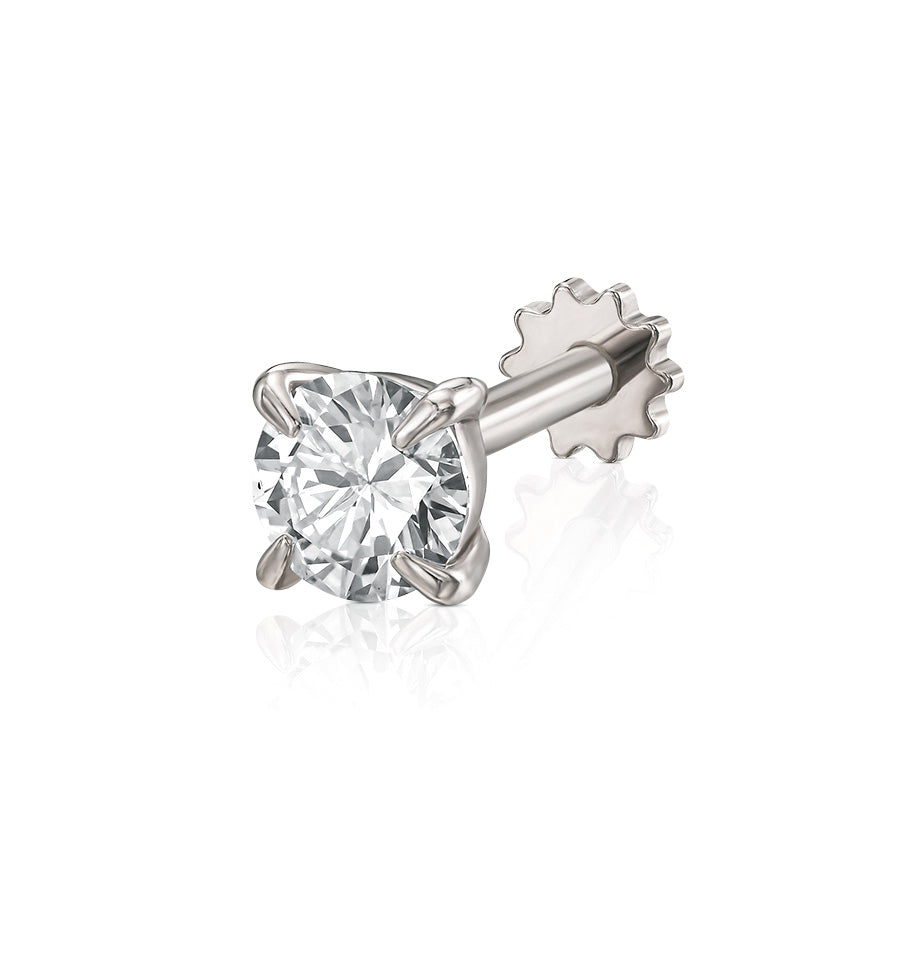 ROUND SHAPE LAB DIAMOND 0.30CT PIERCING LABRET