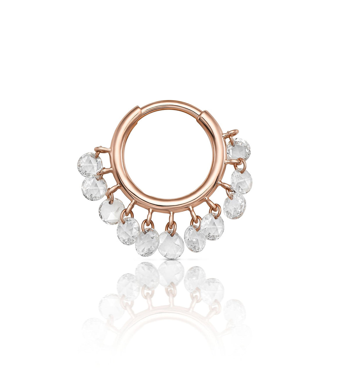 ZAZA Floating Diamond Hoop Earring – Rose Gold